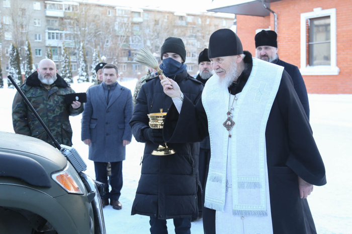 Освящение гуманитарного груза в Ногинске 