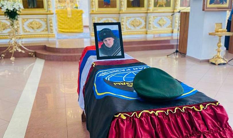 Отпевание воина, погибшего на поле брани в зоне СВО, в Павловском Посаде